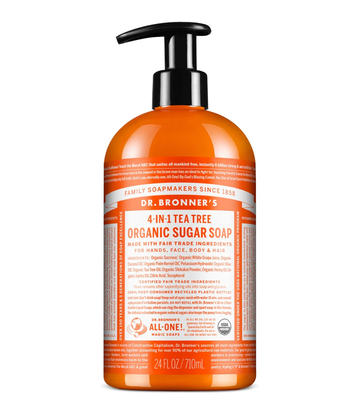 Dr. Bronner's Tea Tree Sugar Pump Soap 710 ml | Unbeatable Prices, Daily Deals | VITASHOP