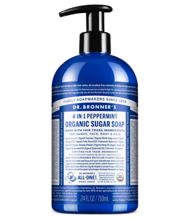 Dr. Bronner's Peppermint Sugar Pump Soap Org 710 ml | Unbeatable Prices, Daily Deals | VITASHOP