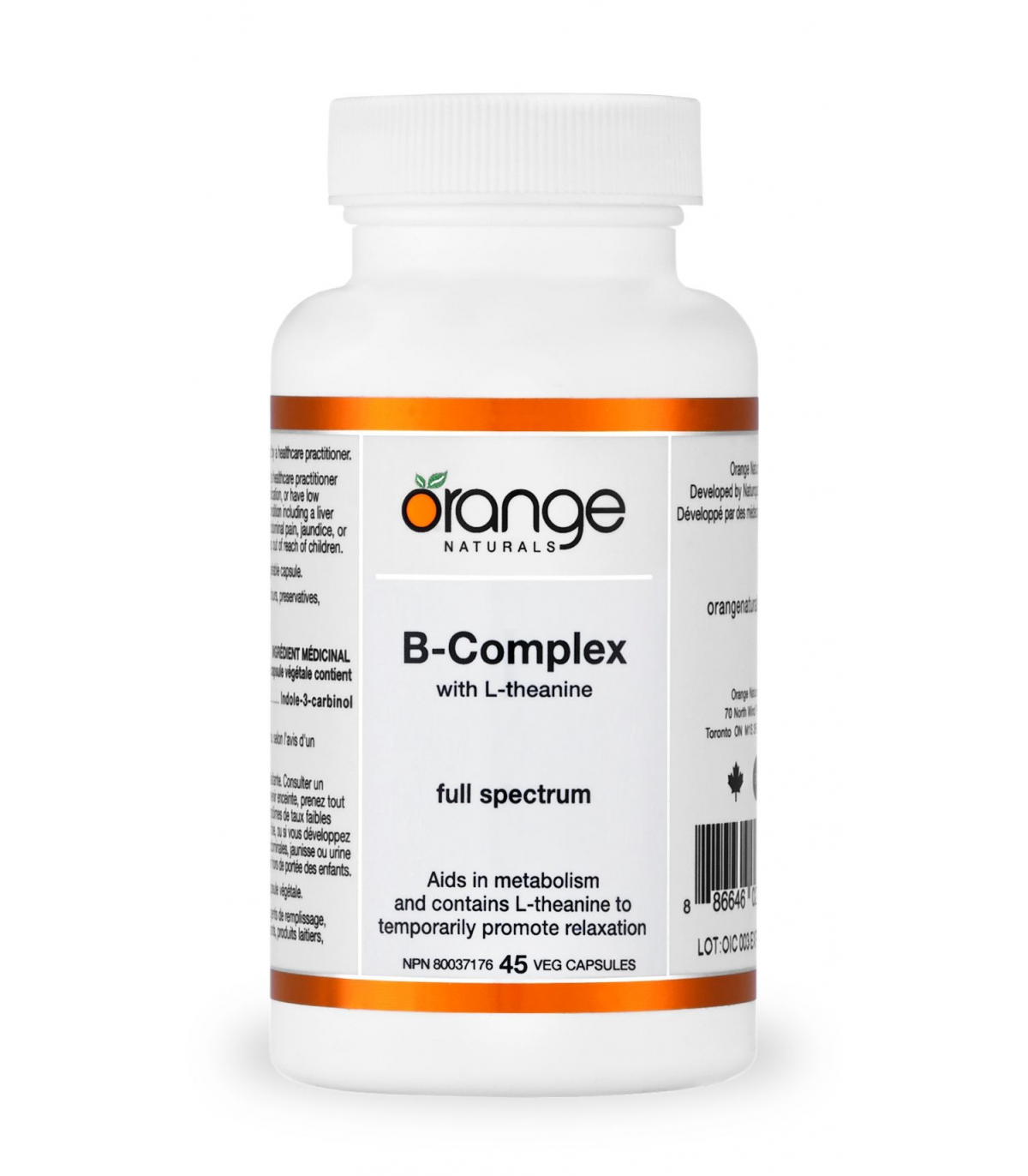Orange Naturals B-Complex with L-theanine 45 Vegi Capsules | 每天不同折扣, 全网最低价格 | 种类齐全的保健品店铺 VITASHOP, 只有你想不到, 没有你买不到 !
