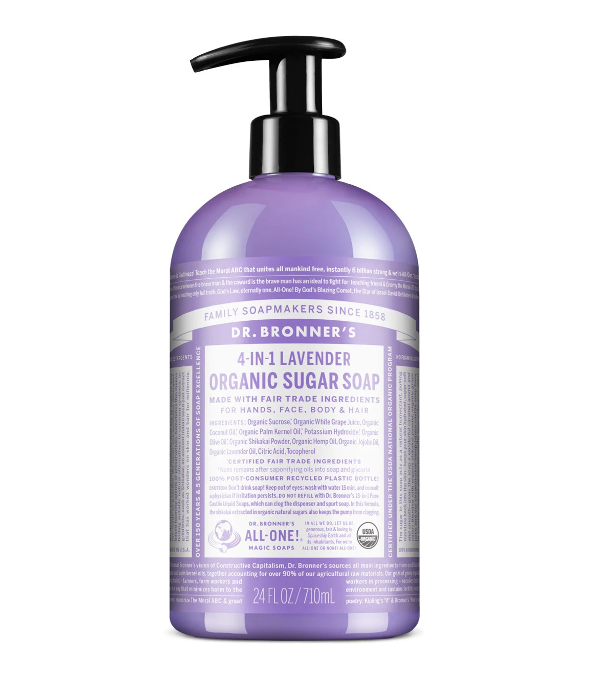 Dr. Bronner's 닥터 브로너스 라벤더 슈가 펌프 비누 710ml | 매일 업데이트되는 특가 상품 | VITASHOP