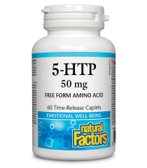 Natural Factors 내추럴 팩터스 5-HTP 50 mg, 60 시간 방출 캐플릿 | 매일 업데이트되는 특가 상품 | VITASHOP