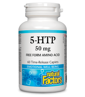 Natural Factors 5-HTP 50 mg,  60 Time-Release Caplets | Unbeatable Prices, Daily Deals | VITASHOP
