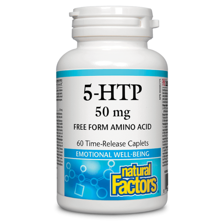 5-HTP 50 mg, 60 caplets à libération prolongée | Safest & Easiest Shopping Vitamins Online | VITASHOP
