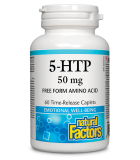 Natural Factors 내추럴 팩터스 5-HTP 50 mg, 60 시간 방출 캐플릿 | 매일 업데이트되는 특가 상품 | VITASHOP