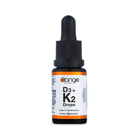 Orange Naturals D3 + K2 Drops 250 IU 30mcg orange flavour MCT 15 ml | Unbeatable Prices, Daily Deals | VITASHOP