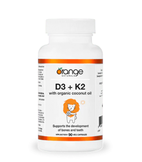Orange Naturals D3 + K2 Softgels organic coconut oil 90 Softgels | Unbeatable Prices, Daily Deals | VITASHOP