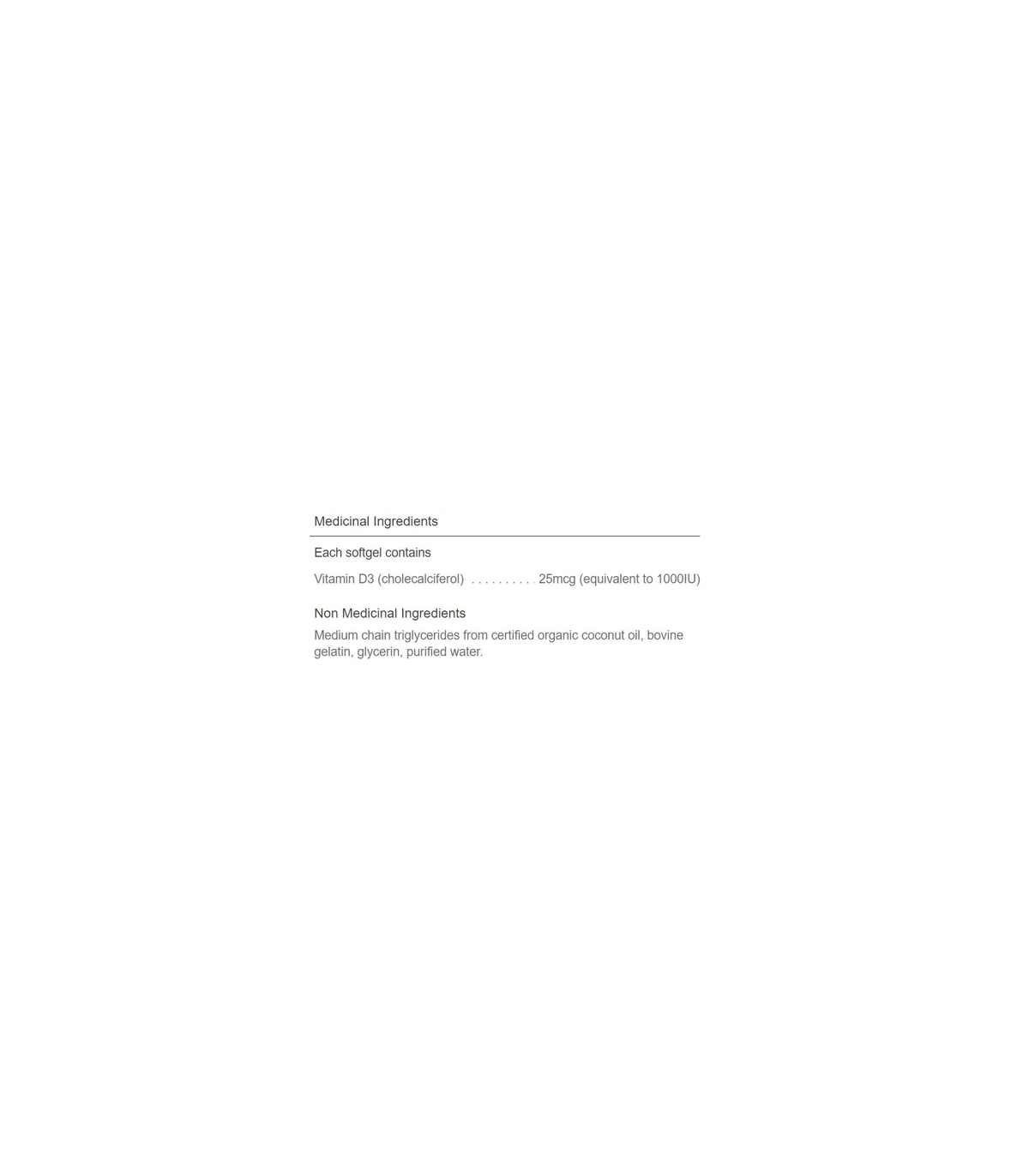 D3 Softgels organic coconut oil 90 Softgels | Safest & Easiest Shopping Vitamins Online | VITASHOP