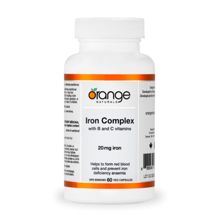 Orange Naturals Iron Complex 20 mg 60 Vegi Capsules | 每天不同折扣, 全网最低价格 | 种类齐全的保健品店铺 VITASHOP, 只有你想不到, 没有你买不到 !