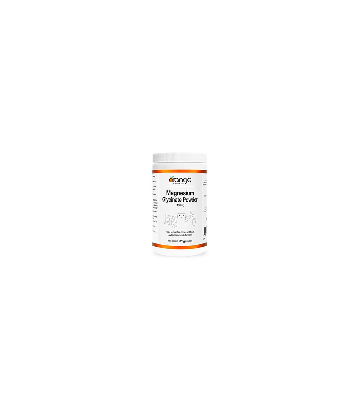 Orange Naturals 오렌지 내추럴스 마그네슘 글리시네이트 분말 400mg 220g | 매일 업데이트되는 특가 상품 | VITASHOP