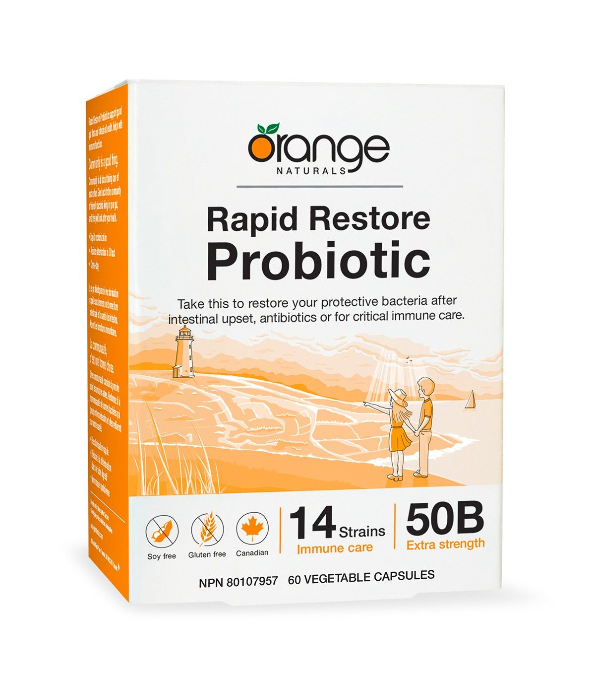 Orange Naturals 오렌지 내추럴스 래피드 리스토어 프로바이오틱 50B 60 식물성 캡슐 | 매일 업데이트되는 특가 상품 | VITASHOP