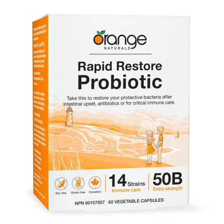 Orange Naturals 오렌지 내추럴스 래피드 리스토어 프로바이오틱 50B 60 식물성 캡슐 | 매일 업데이트되는 특가 상품 | VITASHOP