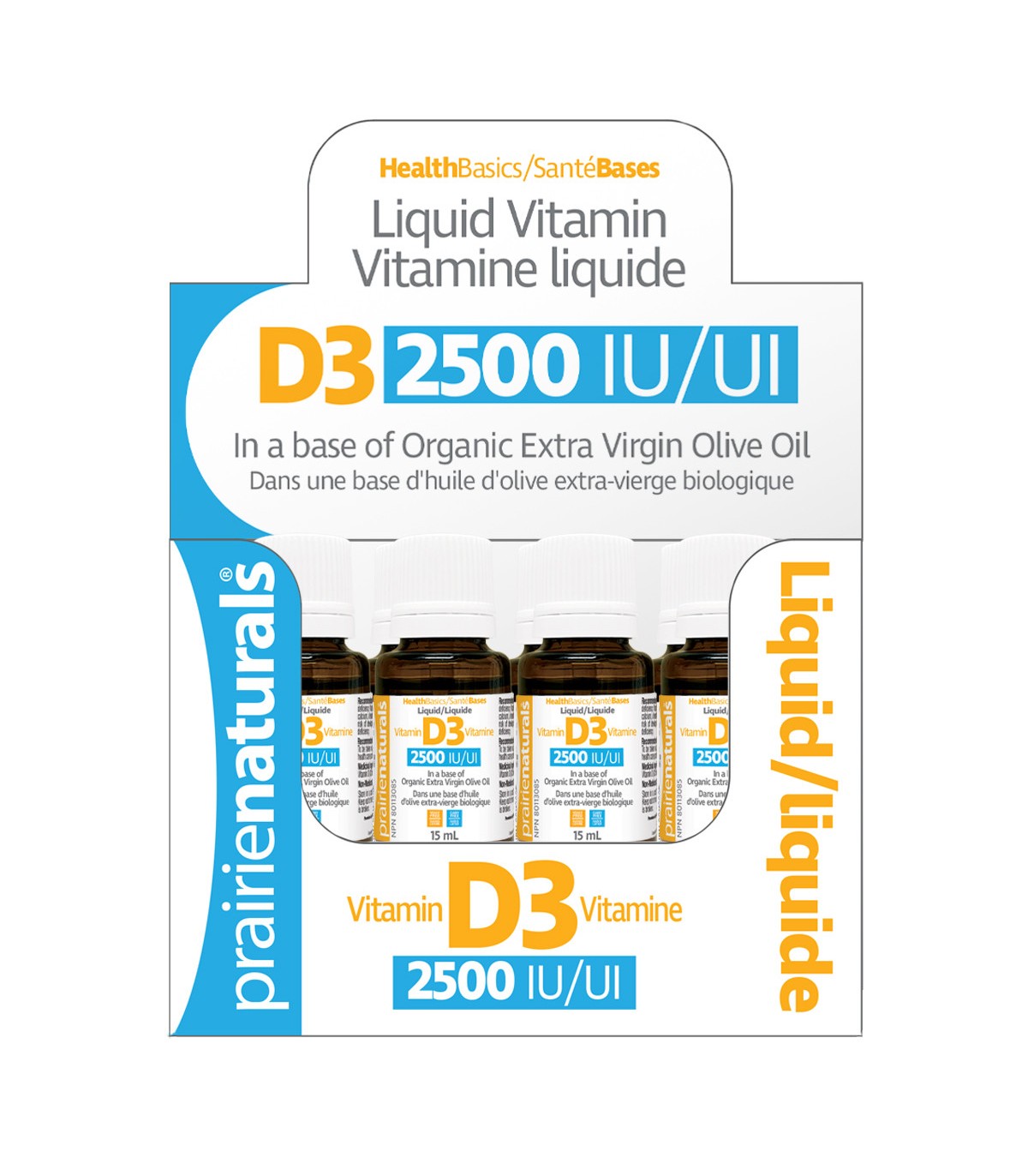 Prairie Naturals Vitamin D3 Cholecalciferol 2,500 IU in Organic Extra-Virgin Olive Oil 15 ml x 12 box | 每天不同折扣, 全网最低价格 | 种类齐全的保健