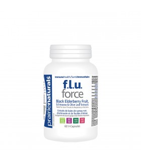 Prairie Naturals F.L.U-Force Anti-Viral with Black Elderberry, Echinacea Extract, Olive Leaf 60 Vegi Capsules | Unbeatable Price