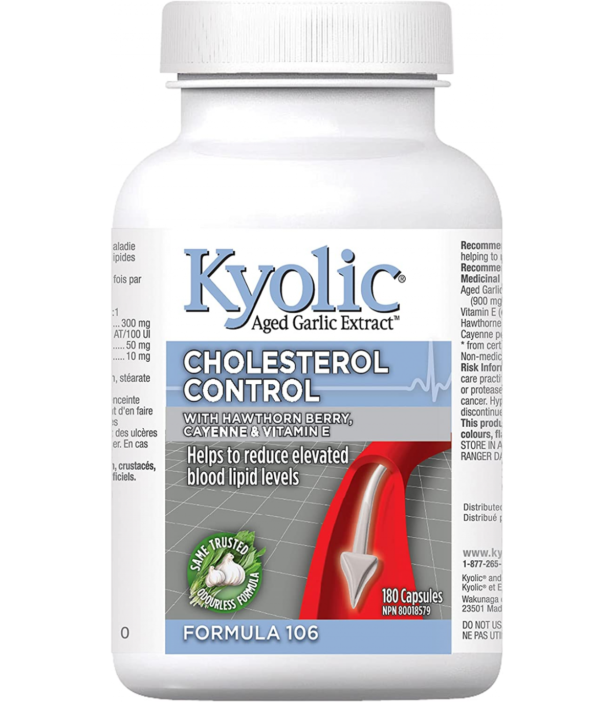Kyolic Formula 106 Choles Cntrl w/Hawthorn 180 Capsules | Unbeatable Prices, Daily Deals | VITASHOP
