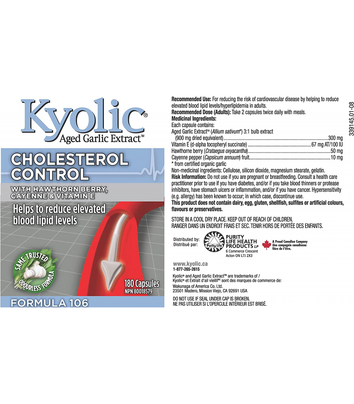 Formula 106 Choles Cntrl w/Hawthorn 180 Capsules | Safest & Easiest Shopping Vitamins Online | VITASHOP