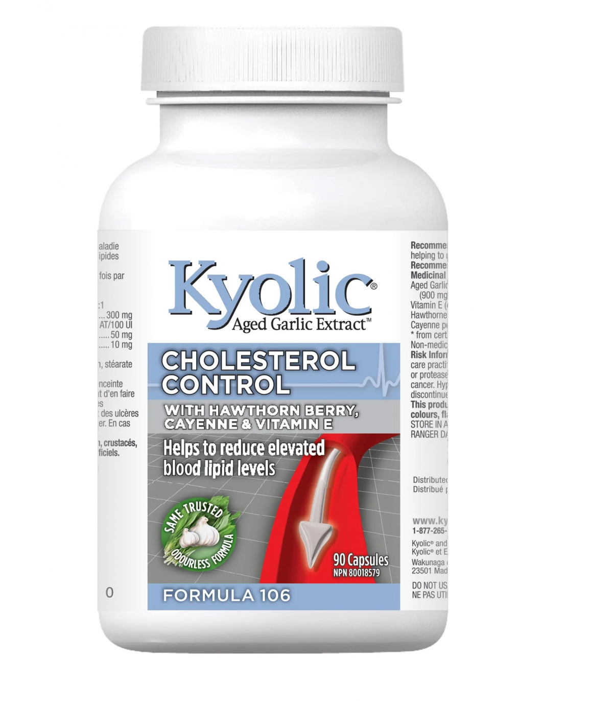 Kyolic 키욜릭 Formula 106 Choles Cntrl w/Hawthorn 90 캡슐 | 매일 업데이트되는 특가 상품 | VITASHOP