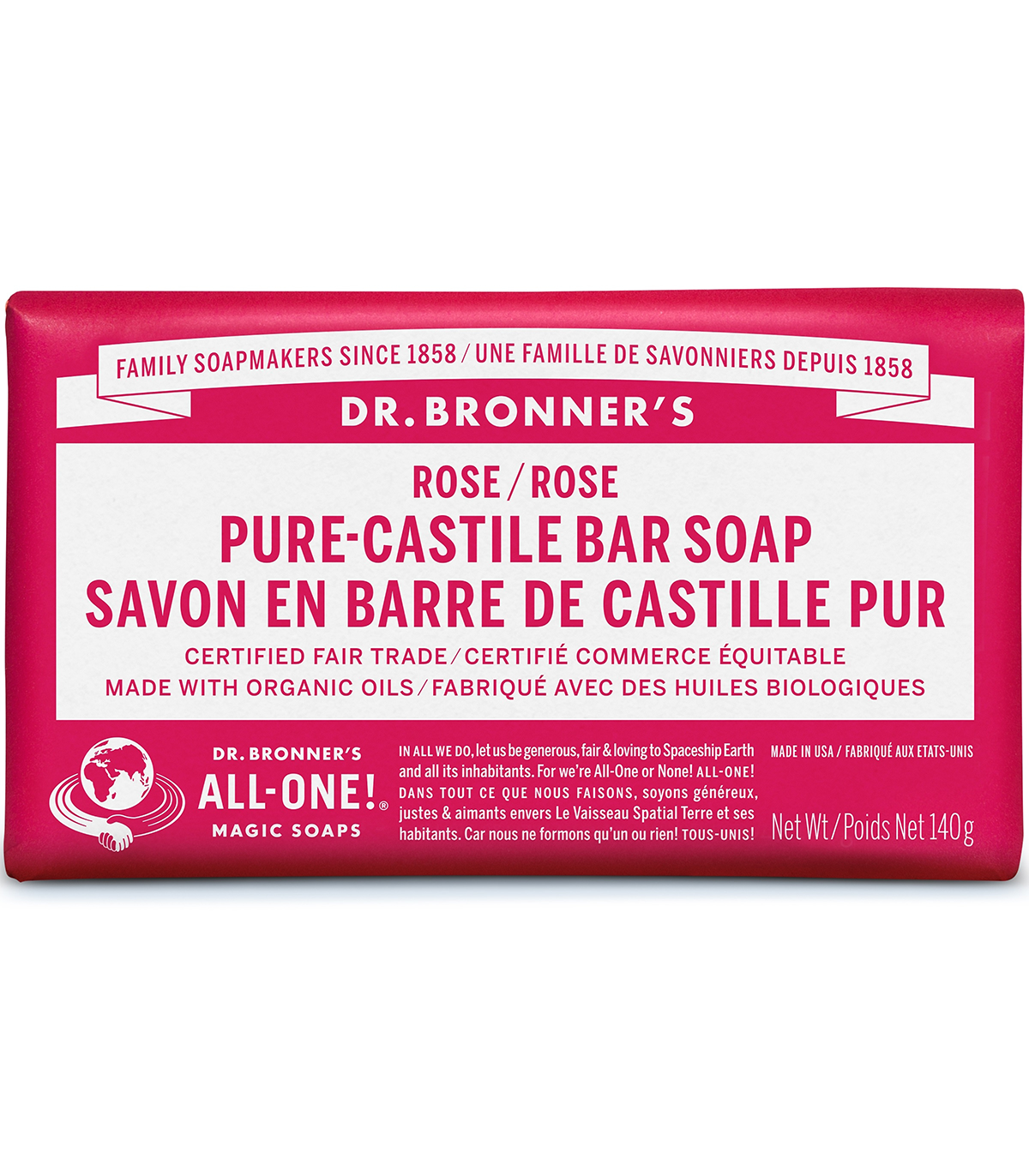 Dr. Bronner's 닥터 브로너스 로즈 퓨어 카스티야 바 비누 140g | 매일 업데이트되는 특가 상품 | VITASHOP