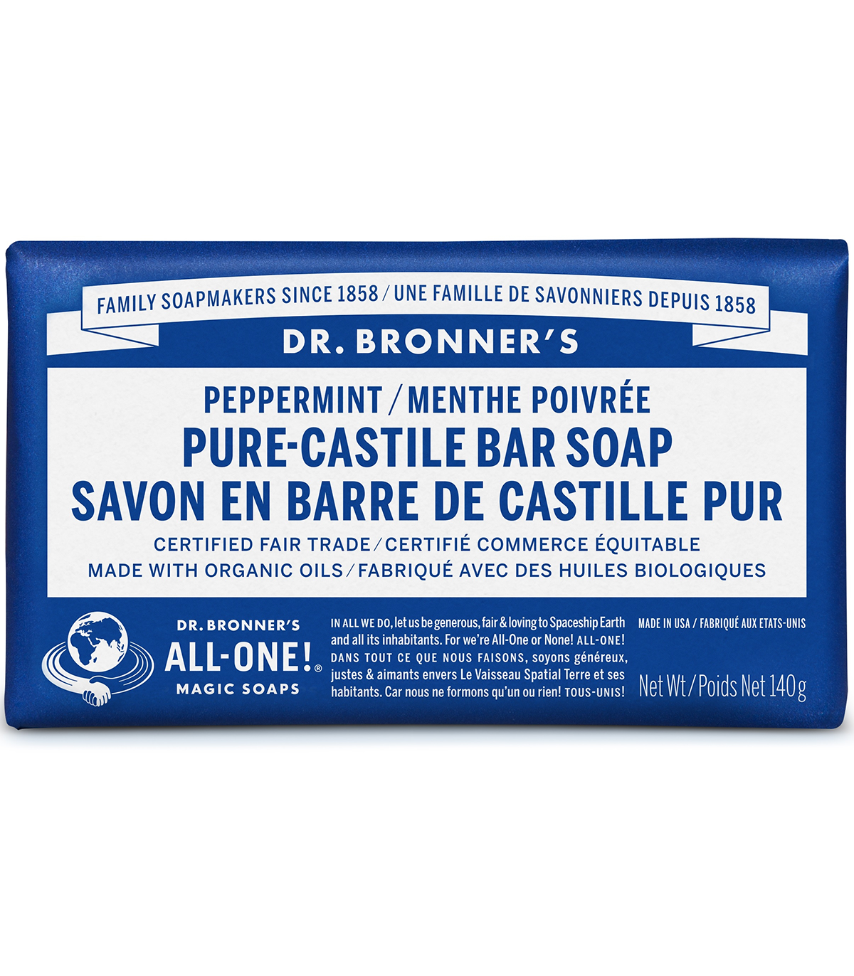 Dr. Bronner's Peppermint Pure-Castile Bar Soap 140 g | Unbeatable Prices, Daily Deals | VITASHOP