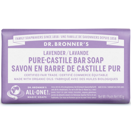 Dr. Bronner's Lavender Pure-Castile Bar Soap 140 g | Unbeatable Prices, Daily Deals | VITASHOP