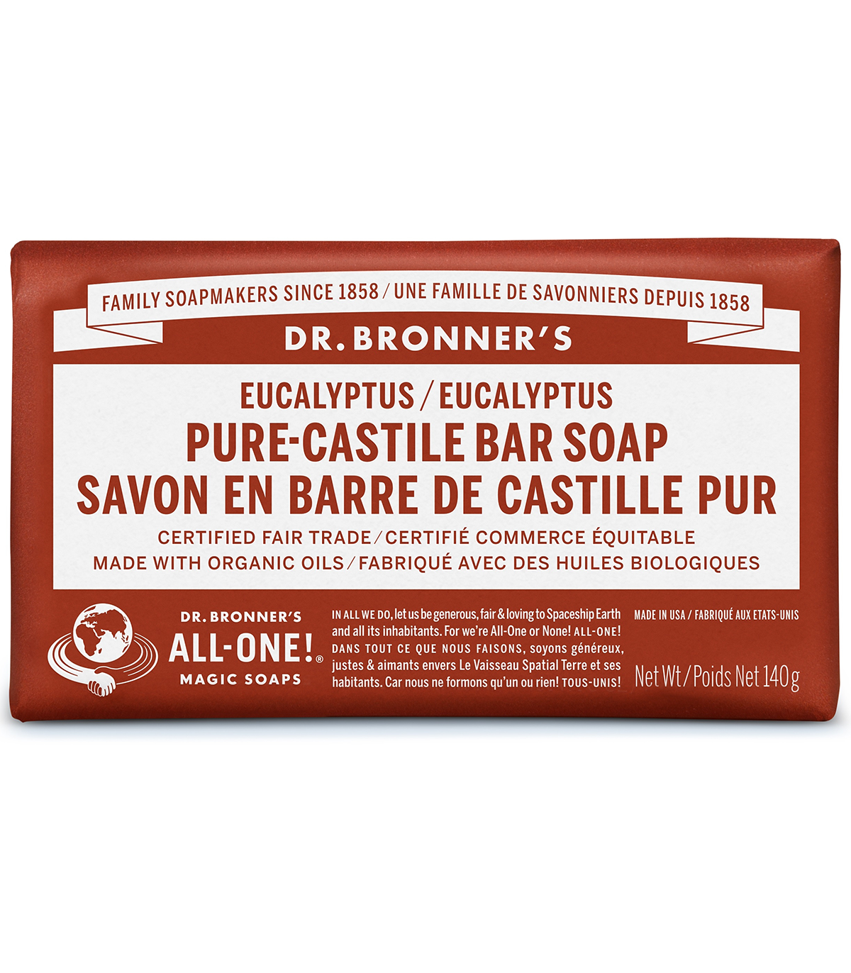 Dr. Bronner's Eucalyptus Pure-Castile Bar Soap 140 g | Unbeatable Prices, Daily Deals | VITASHOP