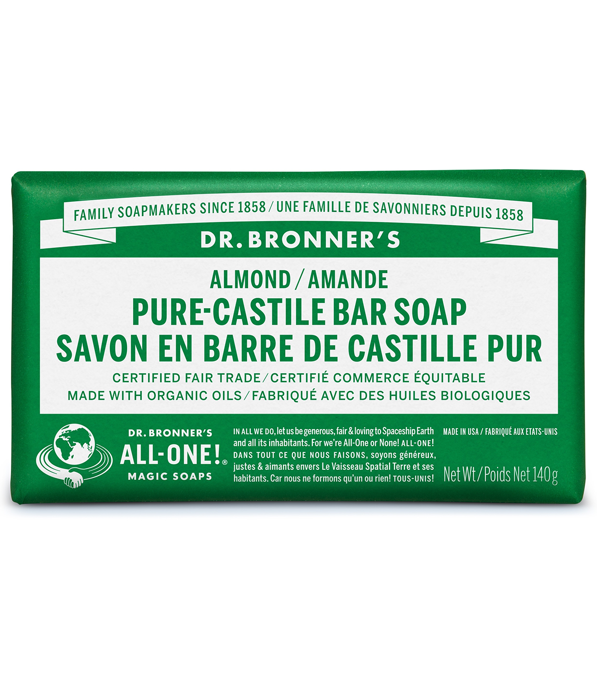 Dr. Bronner's Almond Bar Soap 140 g | Unbeatable Prices, Daily Deals | VITASHOP