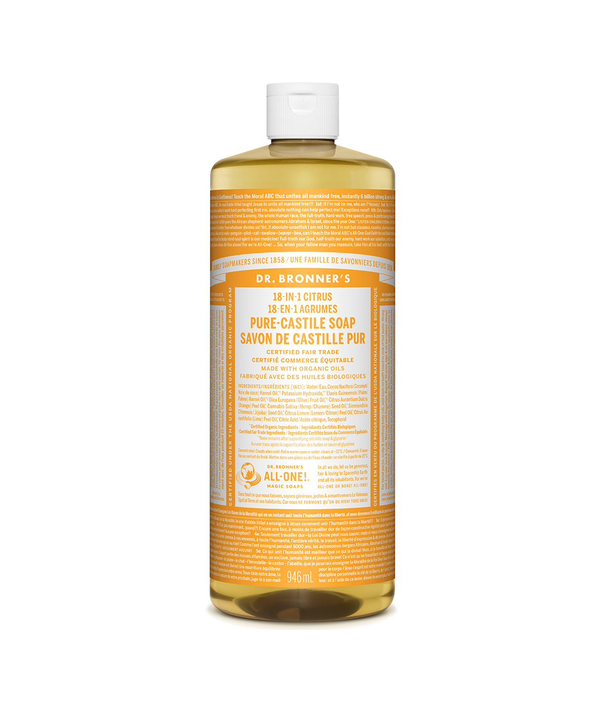 Dr. Bronner's Citrus Pure-Castile Liquid Soap 946 ml | Unbeatable Prices, Daily Deals | VITASHOP