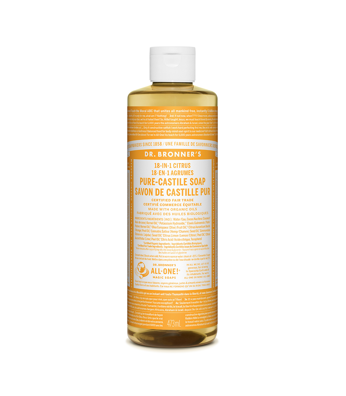 Citrus Pure-Castile Soap 473 ml | Safest & Easiest Shopping Vitamins Online | VITASHOP