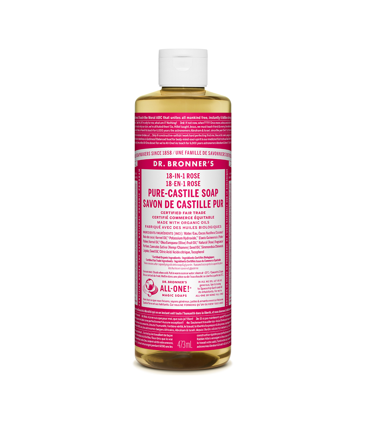 Dr. Bronner's Rose Pure-Castile Soap 473 ml | Unbeatable Prices, Daily Deals | VITASHOP