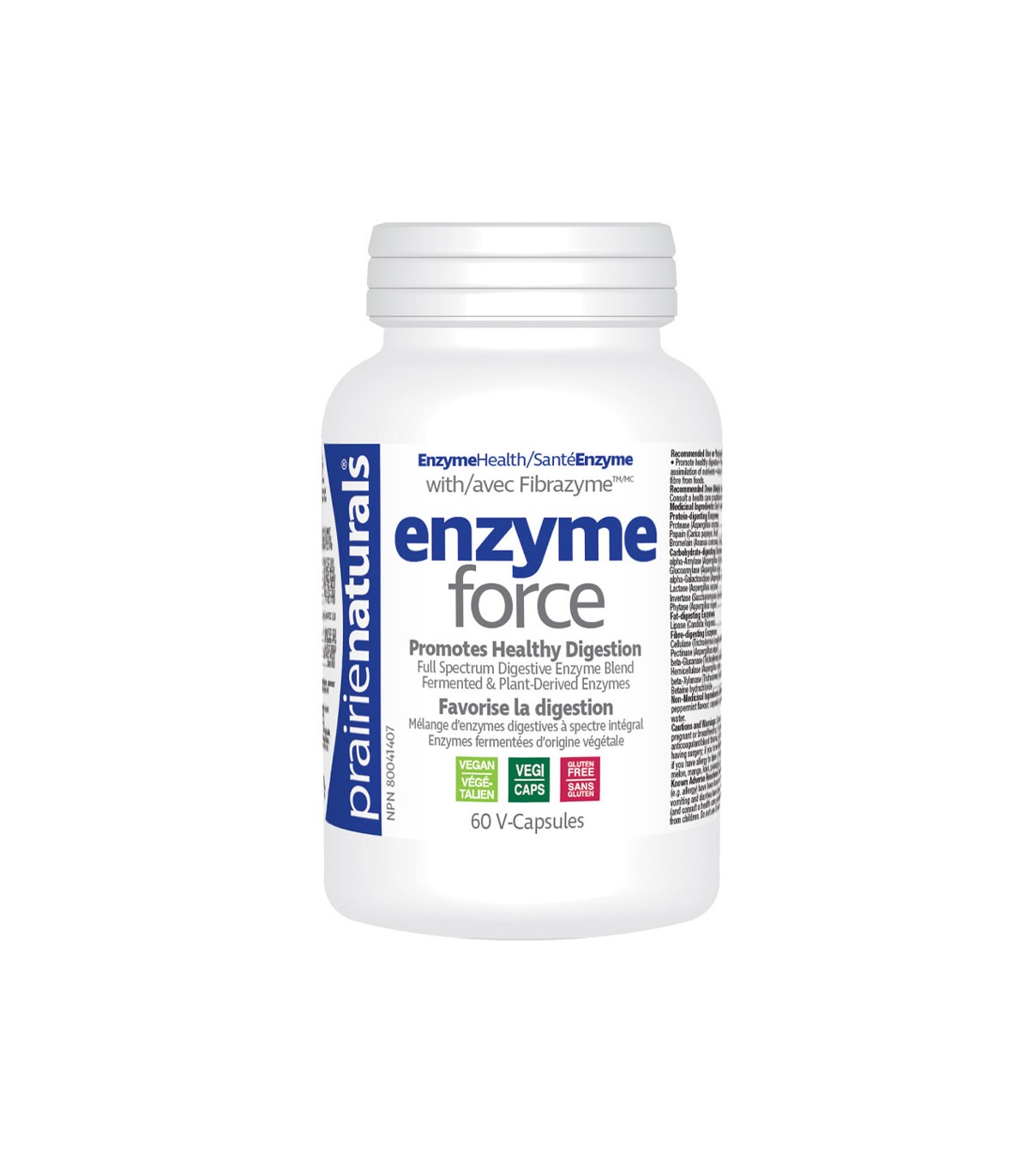 Prairie Naturals 프레리 내추럴스 FibraZyme 60 Vegi 캡슐이 포함된 Enzyme-Force 풀 스펙트럼 식물 효소 | 매일 업데이트되는 특가 상품 | VITASHOP