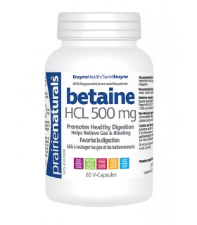 Prairie Naturals Betaine HCL 500 mg 60 Vegi Capsules | Unbeatable Prices, Daily Deals | VITASHOP