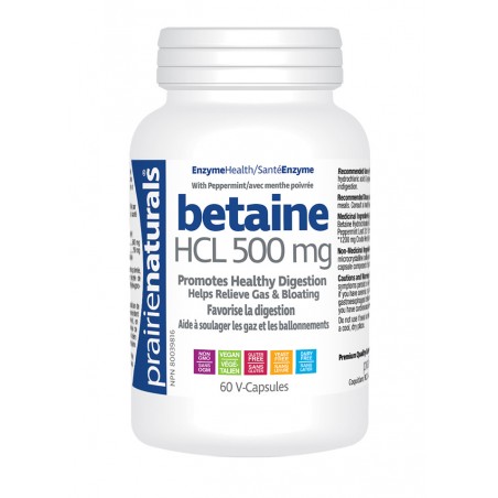 Betaine HCL 500 mg 60 Vegi Capsules | Safest & Easiest Shopping Vitamins Online | VITASHOP