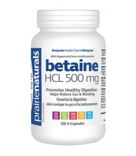 Prairie Naturals Betaine HCL 500 mg 120 Vegi Capsules | Unbeatable Prices, Daily Deals | VITASHOP