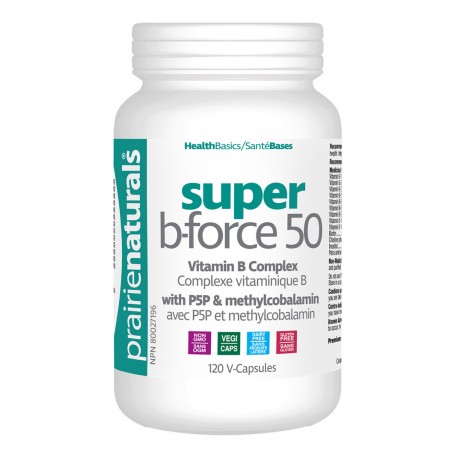 Prairie Naturals Super B-Force B Complex with P5P Methylcobalamin 120 Vegi Capsules | Unbeatable Prices, Daily Deals | VITASHOP