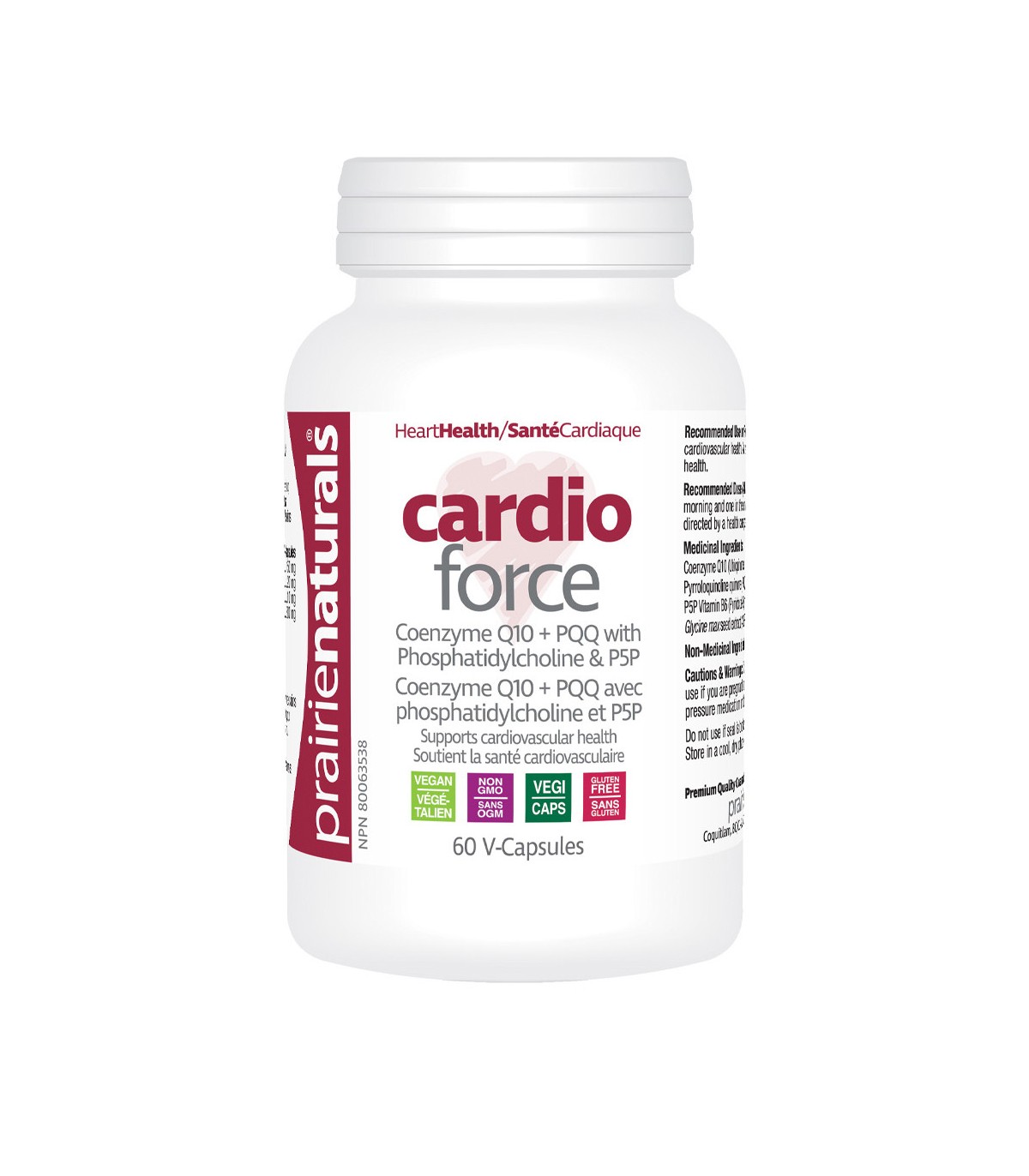 Prairie Naturals Cardio-Force Cardio Health Mitochondrial Support CoQ10 & PQQ 60 Vegi Capsules | 每天不同折扣, 全网最低价格 | 种类齐全的保健品店铺 VIT