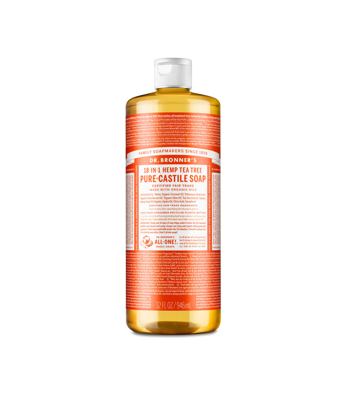 Dr. Bronner's 닥터 브로너스 티트리 퓨어 카스티야 리퀴드 솝 946ml | 매일 업데이트되는 특가 상품 | VITASHOP