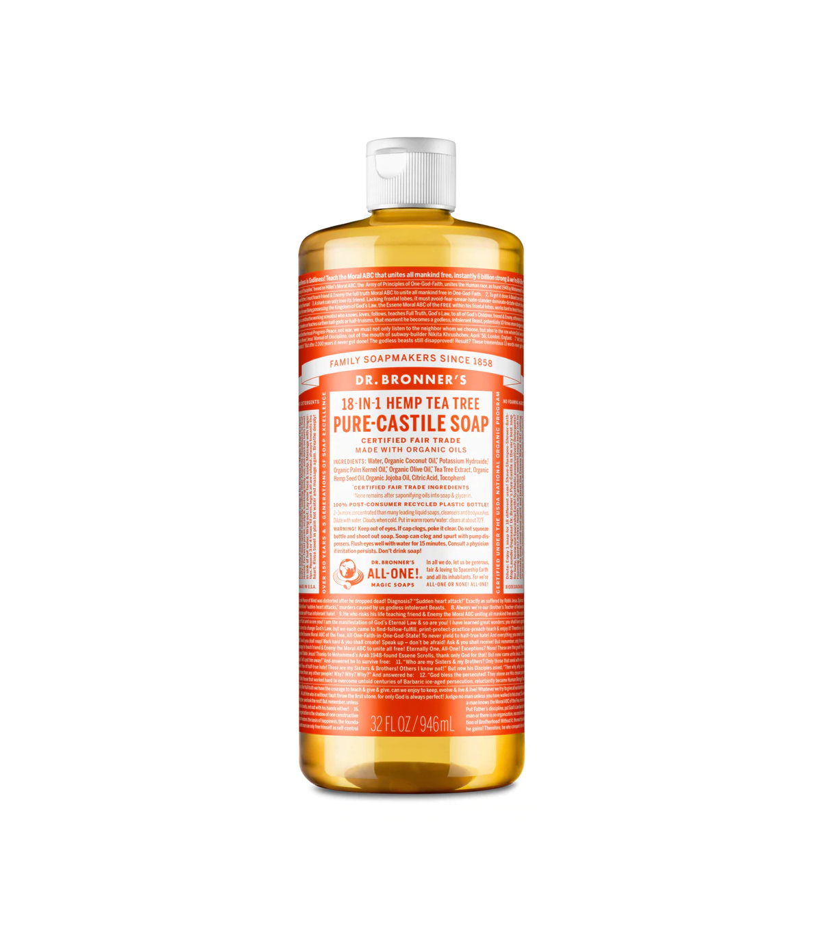 Dr. Bronner's 닥터 브로너스 티트리 퓨어 카스티야 리퀴드 솝 946ml | 매일 업데이트되는 특가 상품 | VITASHOP