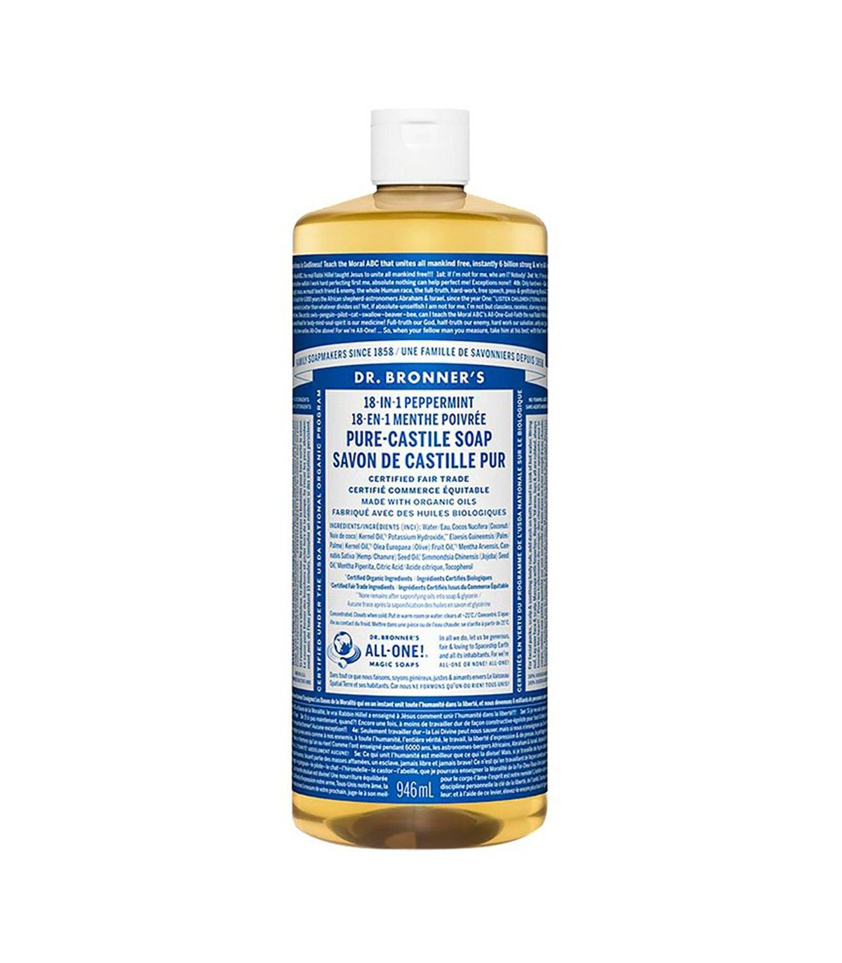 Dr. Bronner's 닥터 브로너스 페퍼민트 퓨어 카스티야 리퀴드 솝 946ml | 매일 업데이트되는 특가 상품 | VITASHOP