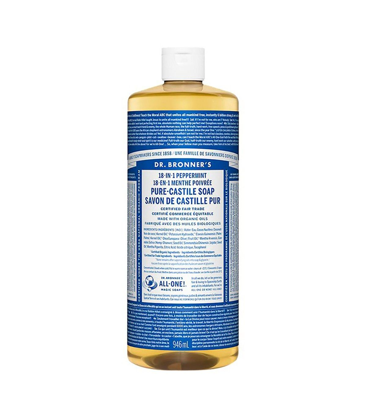Dr. Bronner's 닥터 브로너스 페퍼민트 퓨어 카스티야 리퀴드 솝 946ml | 매일 업데이트되는 특가 상품 | VITASHOP
