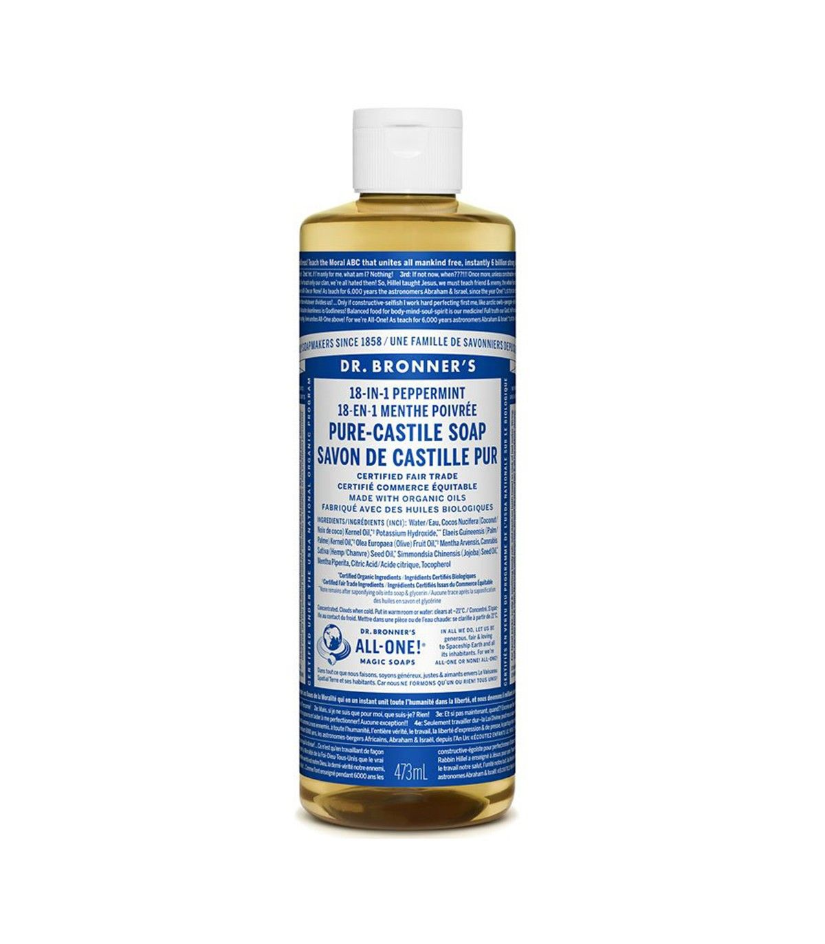 Dr. Bronner's Peppermint Pure-Castile Soap 473 ml | Unbeatable Prices, Daily Deals | VITASHOP