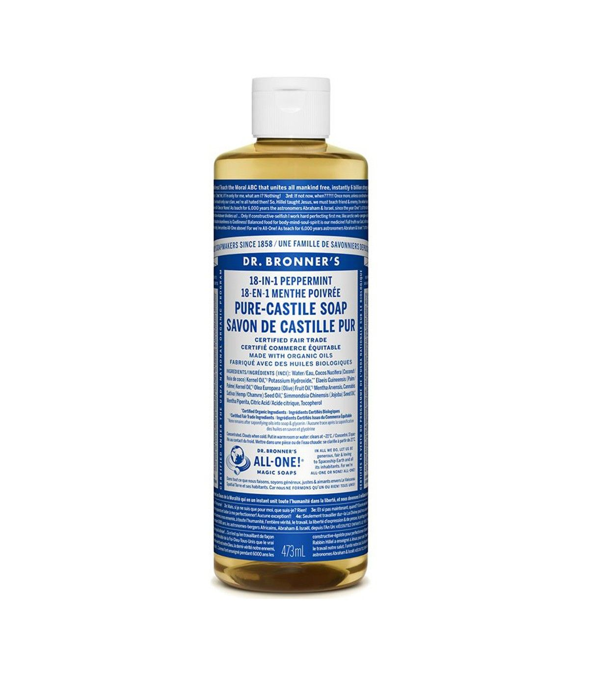 Dr. Bronner's Peppermint Pure-Castile Soap 473 ml | Unbeatable Prices, Daily Deals | VITASHOP