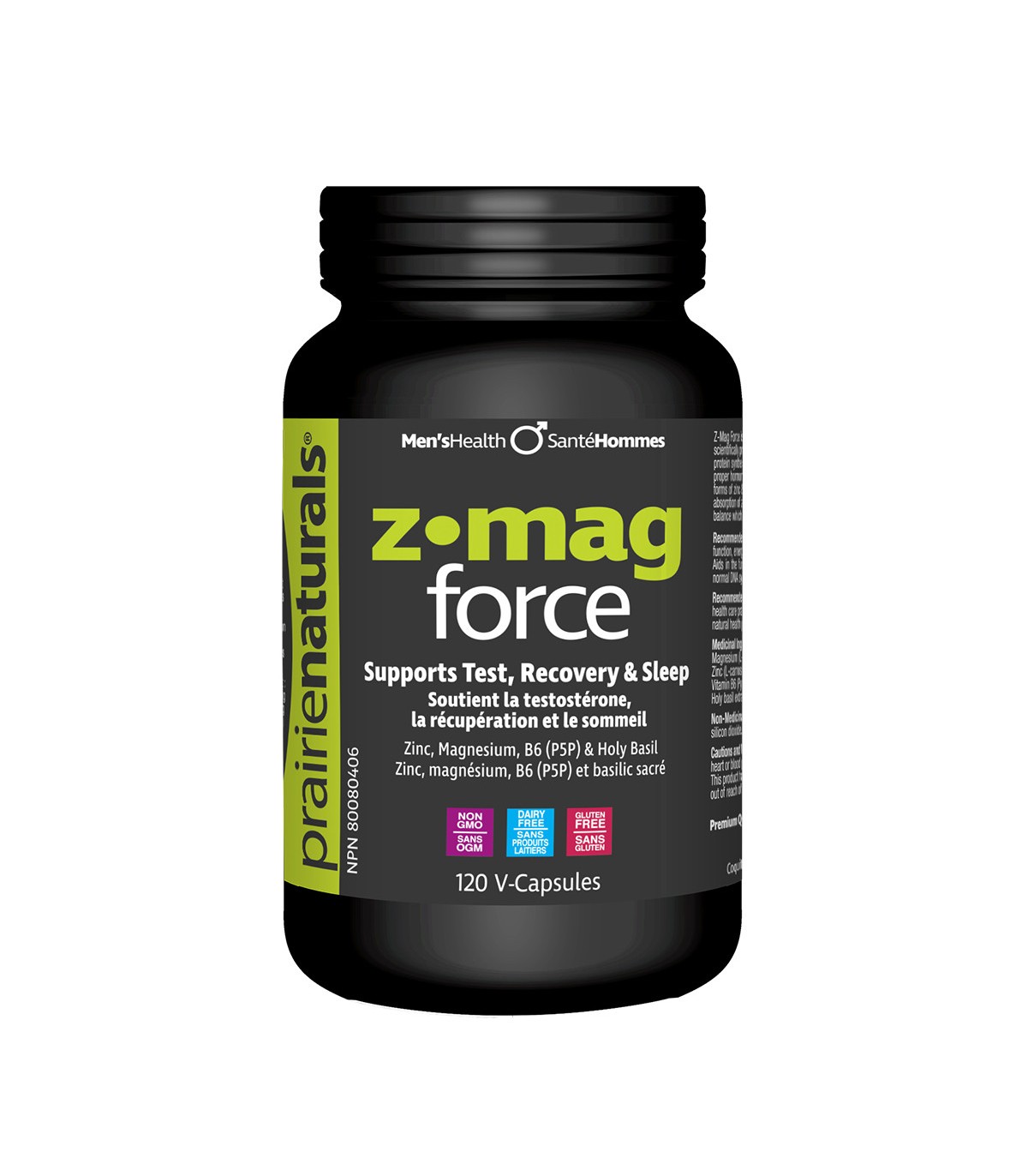 Prairie Naturals Z Mag-Force Zinc, Magnesium Aspartate, P5P (B6), Holy Basil Extract 120 Vegi Capsules | Unbeatable Prices, Dail