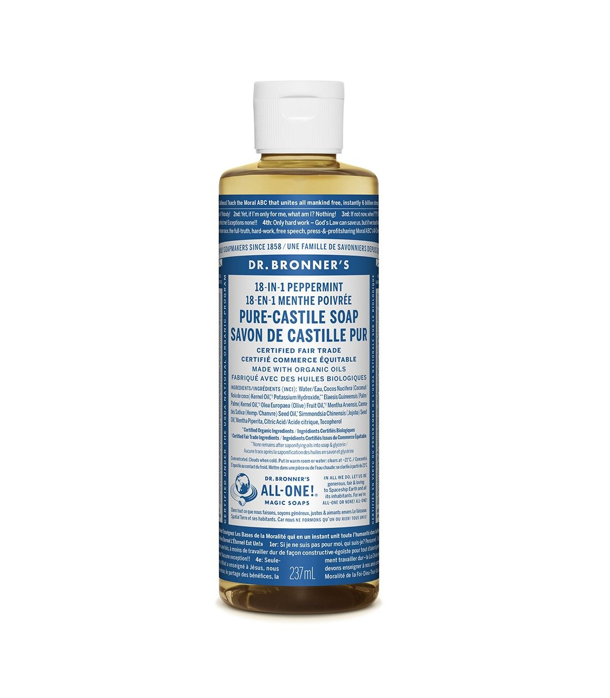 Dr. Bronner's Peppermint Pure-Castile Soap 237 ml | 每天不同折扣, 全网最低价格 | 种类齐全的保健品店铺 VITASHOP, 只有你想不到, 没有你买不到 !