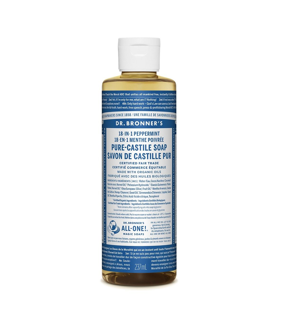 Dr. Bronner's Peppermint Pure-Castile Soap 237 ml | 每天不同折扣, 全网最低价格 | 种类齐全的保健品店铺 VITASHOP, 只有你想不到, 没有你买不到 !