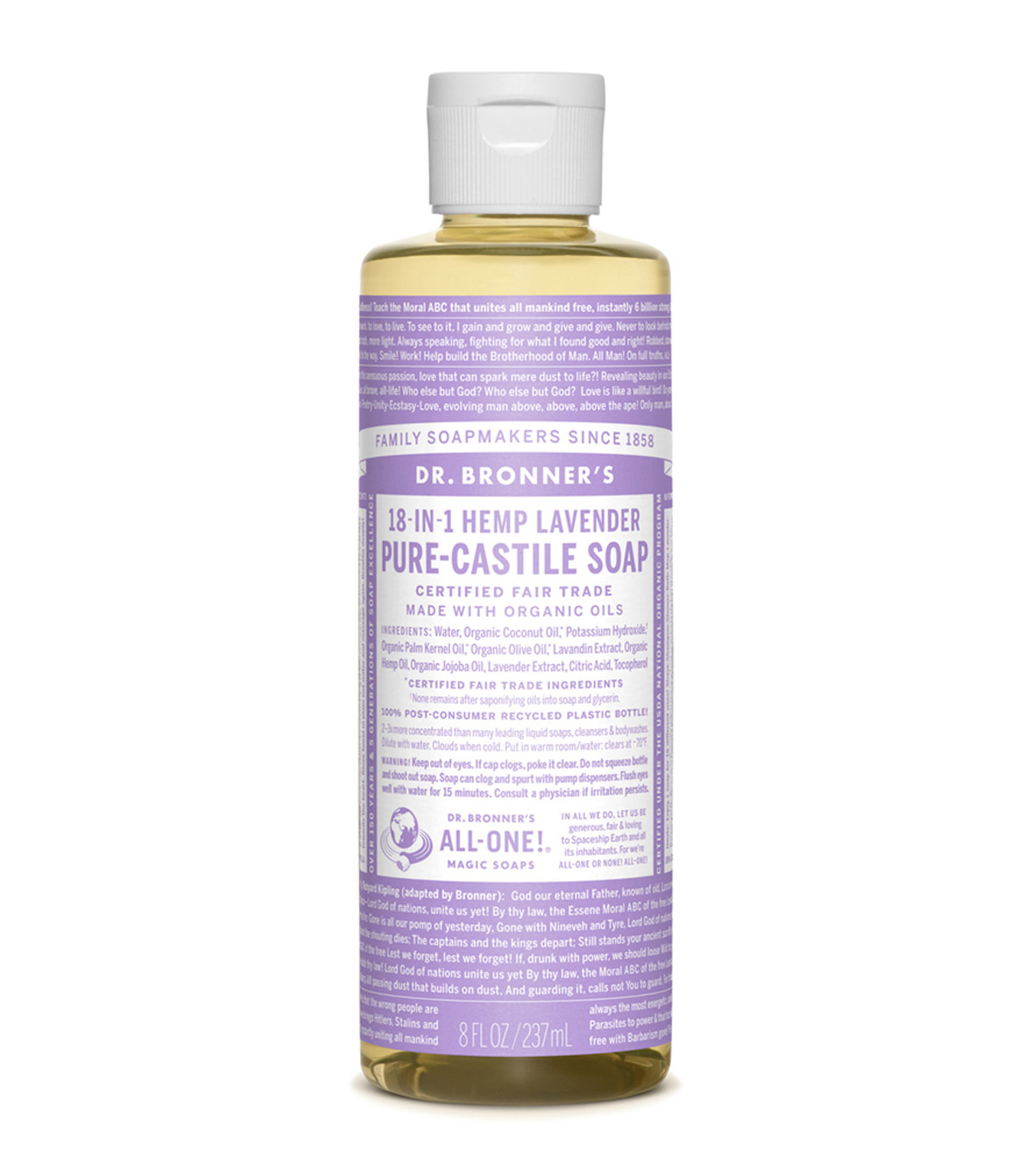 Dr. Bronner's 닥터 브로너스 라벤더 퓨어 카스티야 비누 237ml | 매일 업데이트되는 특가 상품 | VITASHOP