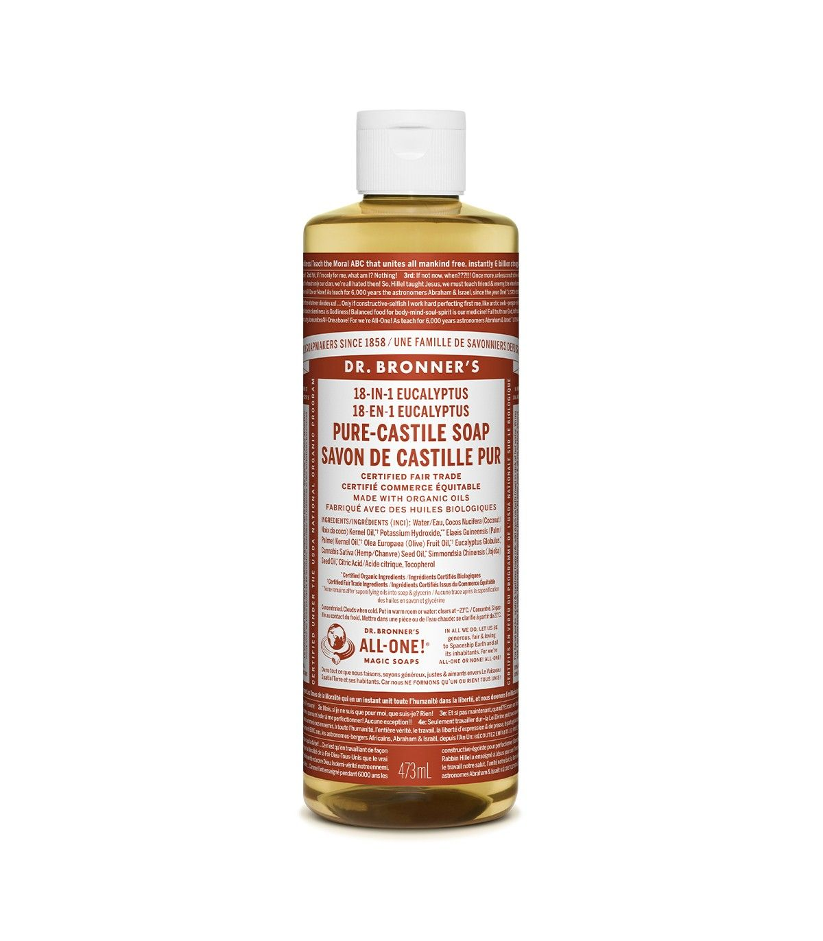 Dr. Bronner's 닥터 브로너스 유칼립투스 퓨어 카스티야 비누 473ml | 매일 업데이트되는 특가 상품 | VITASHOP