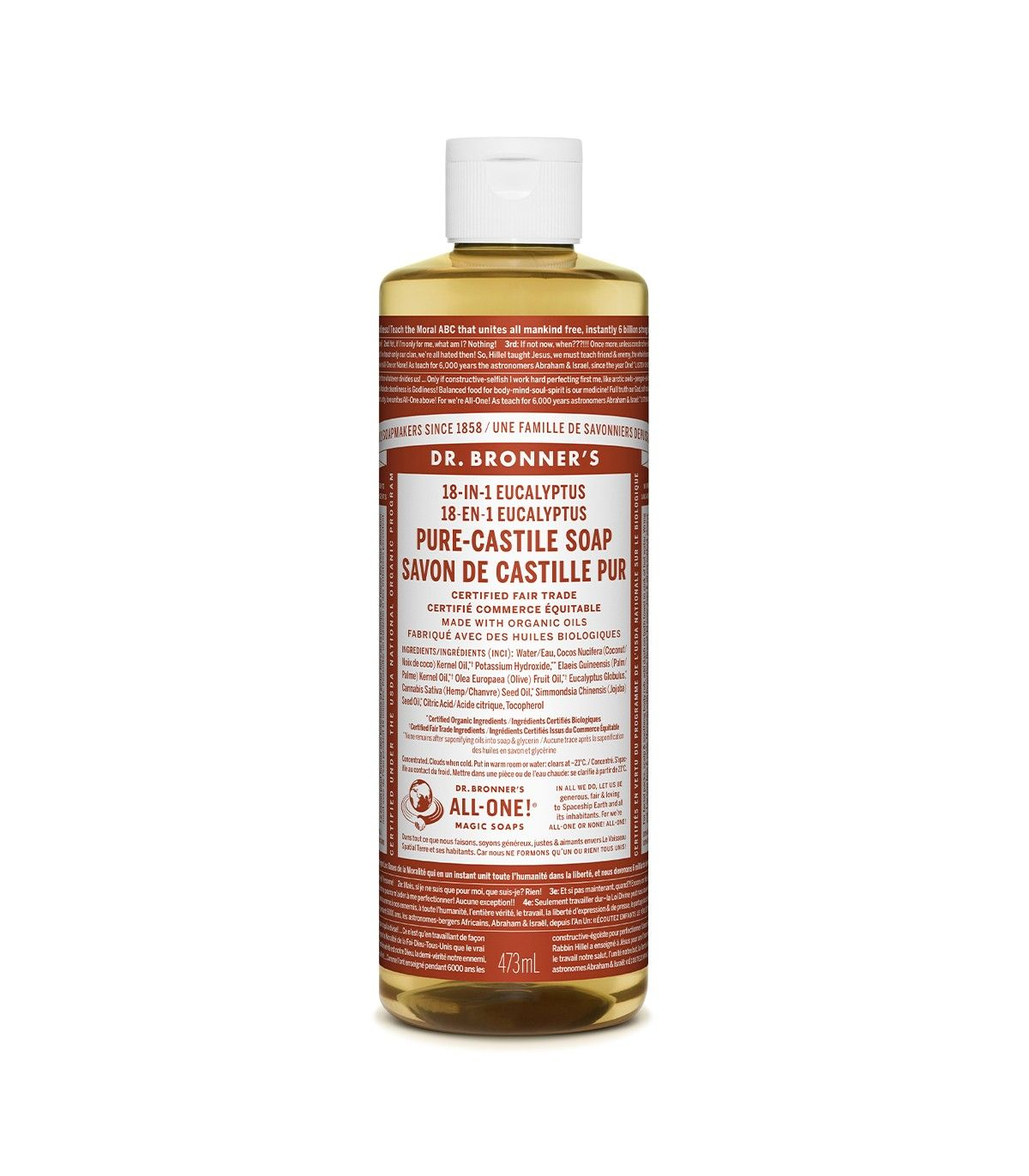 Dr. Bronner's 닥터 브로너스 유칼립투스 퓨어 카스티야 비누 473ml | 매일 업데이트되는 특가 상품 | VITASHOP