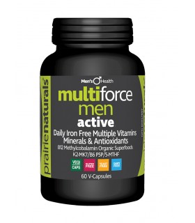 Prairie Naturals 프레리 내추럴스 활동적인 남성을 위한 Multi-Force IRON-FREE 종합 비타민 미네랄 60 식물성 캡슐 | 매일 업데이트되는 특가 상품 | VITASHOP