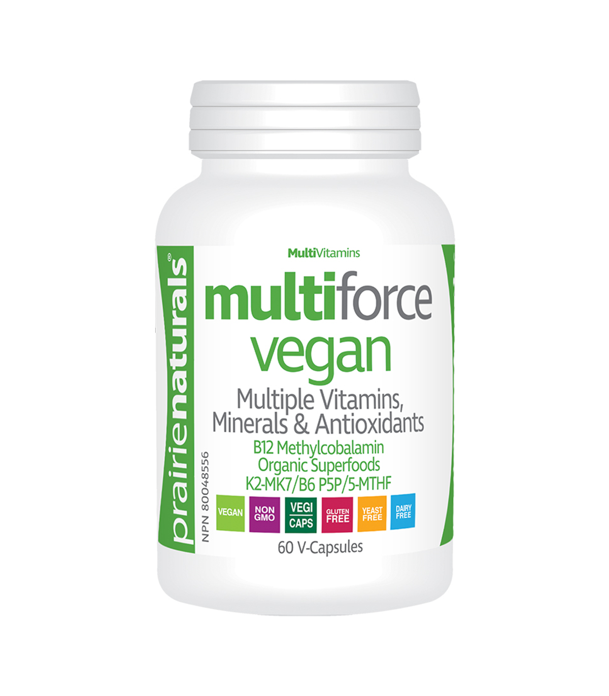 Prairie Naturals Multi-Force Vegan Multiple Vitamins, Minerals, Greenfoods 60 Vegi Capsules | Unbeatable Prices, Daily Deals | V
