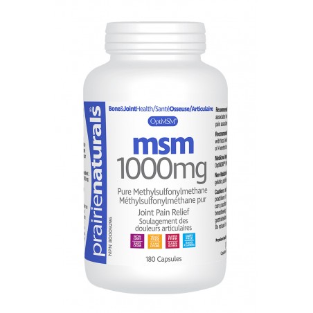Prairie Naturals OptiMSM 1,000 mg 180 Capsules | Unbeatable Prices, Daily Deals | VITASHOP