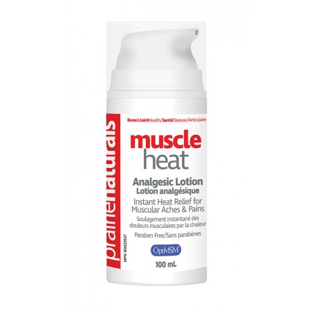 Prairie Naturals Muscle Heat with OptiMSM Instant Heat Relief Lotion for Muscles 100 ml | Unbeatable Prices, Daily Deals | VITAS